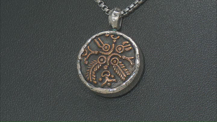 Keith Jack™ Sterling Silver Oxidized & Bronze Reversible Coin Pendant Video Thumbnail